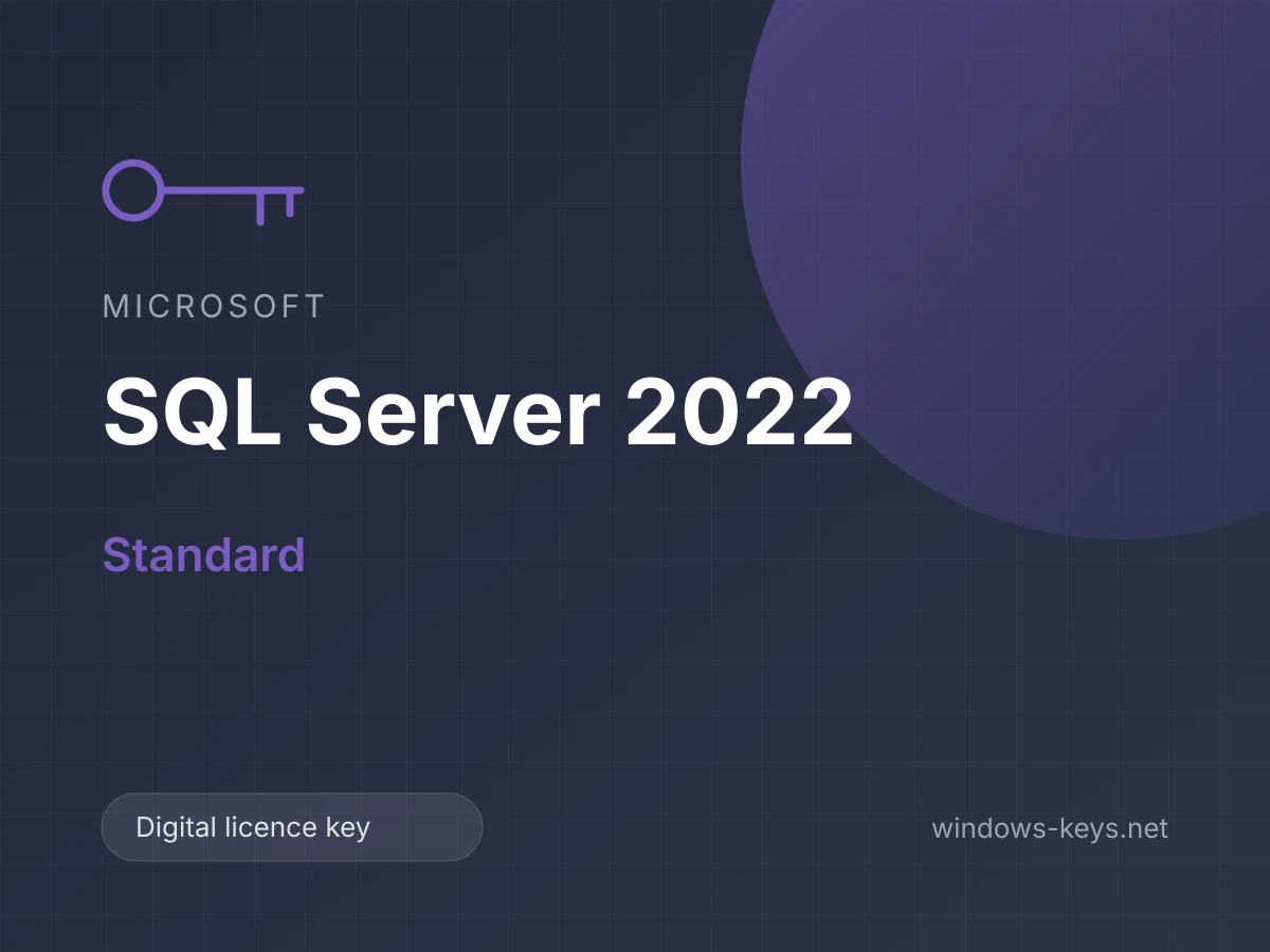 Microsoft SQL Server 2022 Standard — digital licence key from windows-keys.net