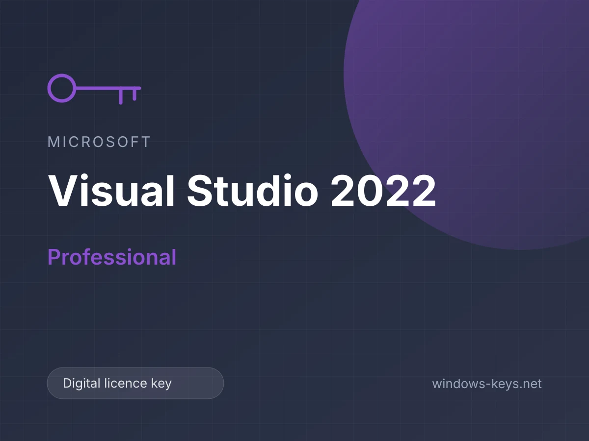 Microsoft Visual Studio 2022 Professional — digital licence key from windows-keys.net